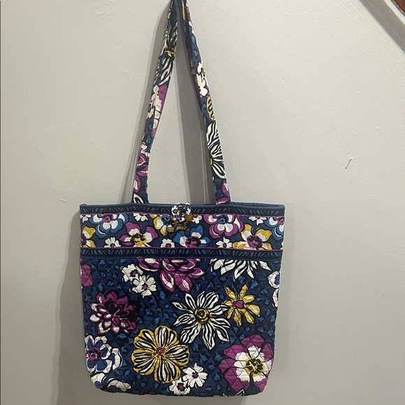 Vera Bradley Floral Tote - Blue, Purple, Yellow - Picture 1 of 8
